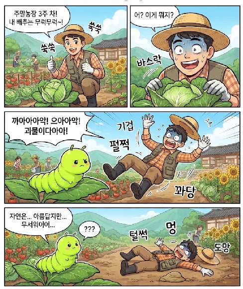 살려주세요! 텃밭이 아니라 벌레 마을인데요?