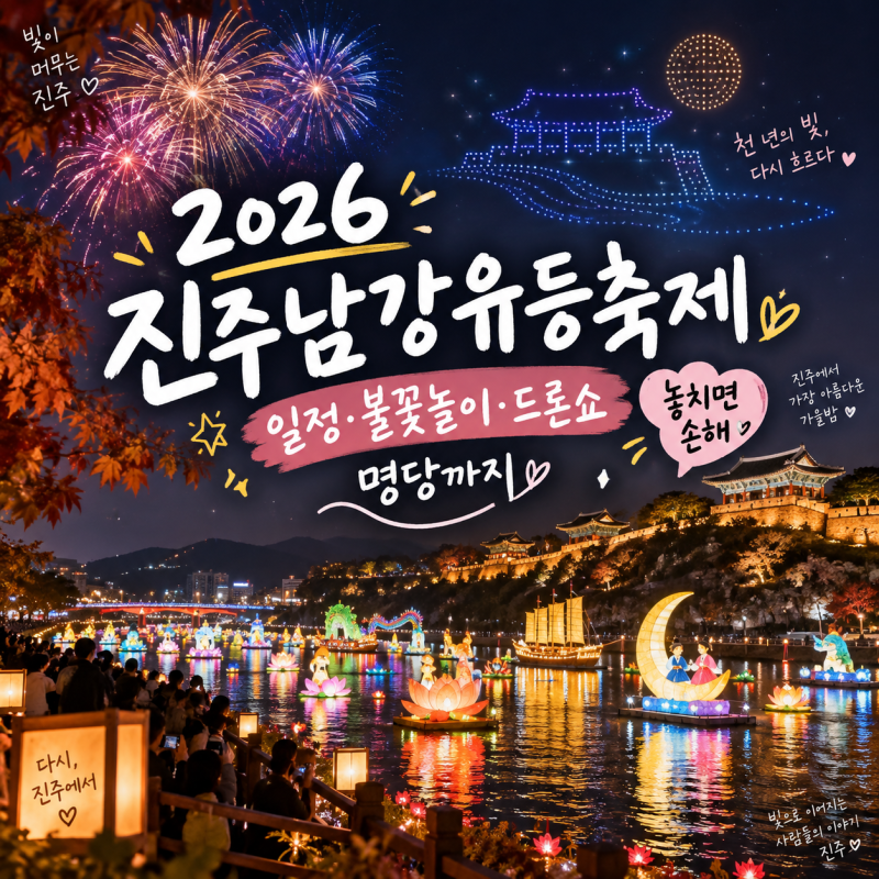 '놓치면 손해' 2026 진주남강유등축제 일정·불꽃놀이·드론쇼 명당까지