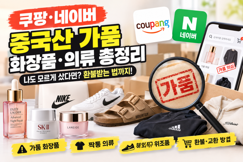 쿠팡·네이버 중국산 가품 화장품·의류, 나도 모르게 샀다면? 45억 원어치 위조품 적발 사건 ....