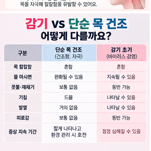 환절기 목이 칼칼한 이유, 감기 전 나타나는 증상일까?