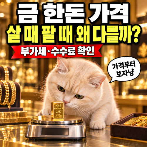 금 한돈 살 때 팔 때 가격 차이, 부가세까지 확인
