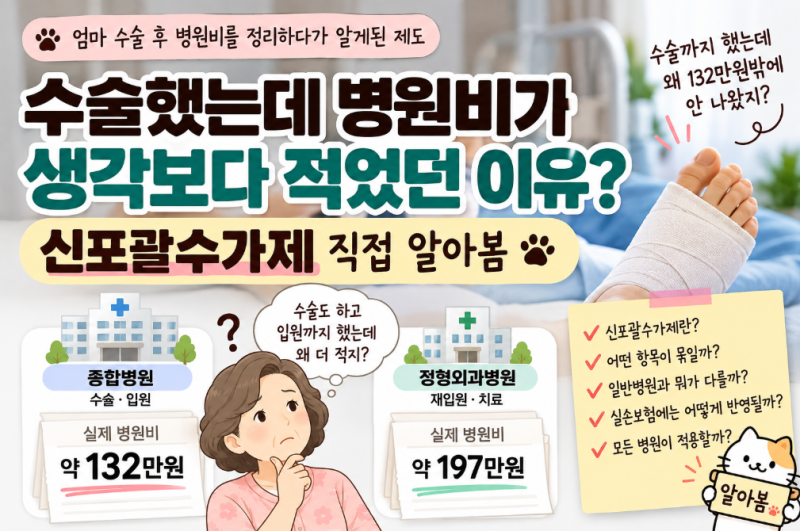 수술했는데 병원비가 생각보다 적었던 이유?｜신포괄수가제 직접 알아봄