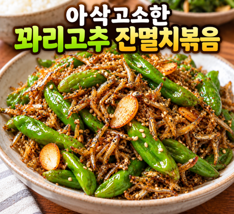 아삭하고 고소한 꽈리고추 잔멸치볶음 레시피