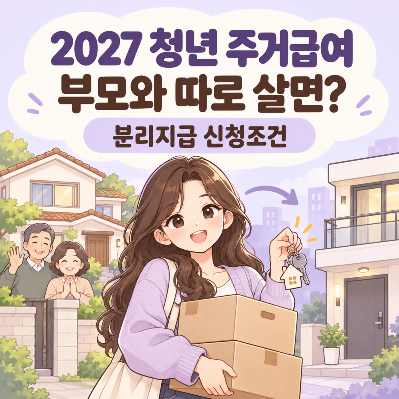 2027 청년 주거급여 분리지급 받을 수 있을까?｜부모와 따로 사는 자녀 신청조건