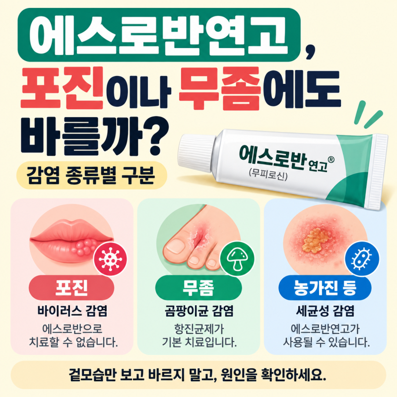 에스로반연고, 포진이나 무좀에도 바를까? 감염 종류별 구분