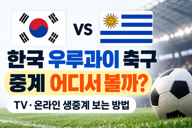 한국 우루과이 축구 중계 어디서 볼까?｜TV·온라인 생중계 보는 방법