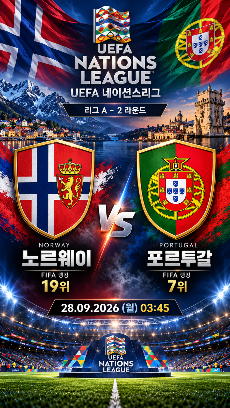 [UEFA 네이션스리그 분석] 노르웨이 vs 포르투갈, 3.5 언더 승부