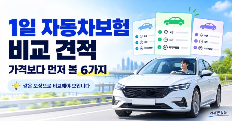1일 자동차보험 비교 견적 후 줄이는 방법｜가격보다 먼저 볼 6가지