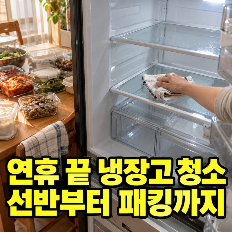 연휴 끝 냉장고 청소｜꺼내기·선반·야채칸·고무패킹 순서 정리