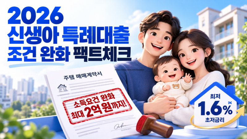 2026 신생아 특례대출 하반기 소득 2억 완화 대환대출 조건
