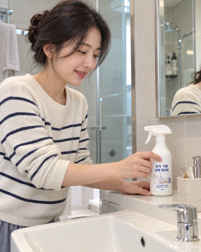 다이소 욕실 청소템 | 요석·석회 강력 제거제 500ml, 욕실 물때에 써볼 만할까?
