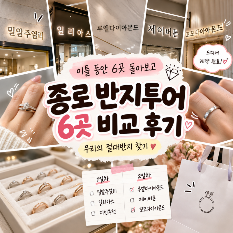 종로 반지투어｜이틀 동안 6곳 돌아보고 내돈내산 웨딩밴드 계약한 후기