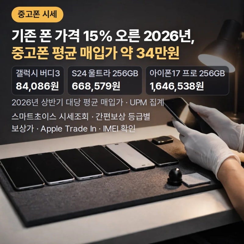 중고폰 시세 2026 평균 매입가·보상가 확인하기