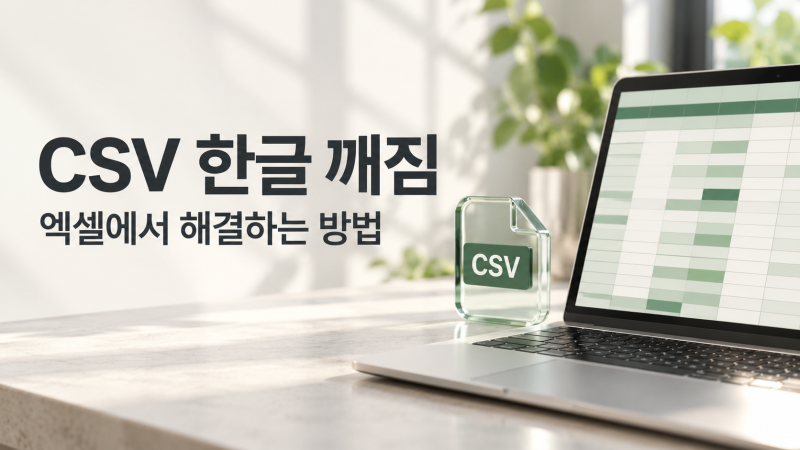 엑셀 CSV 한글 깨짐 해결 방법｜더블클릭 대신 이렇게 열어보세요