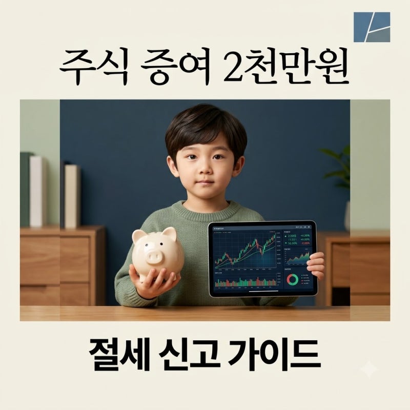 미성년자 주식 증여 2000만원 한도와 절세 신고 방법