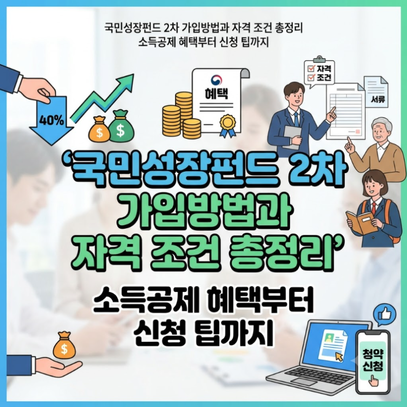 국민성장펀드 2차 가입방법과 자격 조건 총정리: 소득공제 혜택부터 신청 팁까지