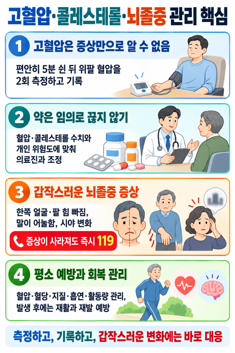 고혈압·콜레스테롤·뇌졸중, 증상보다 먼저 확인해야 할 것