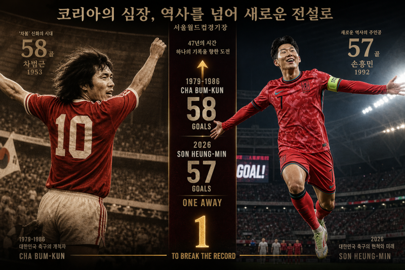 손흥민, 차범근 넘어설까…A매치 최다골 도전 우루과이전 앞두고