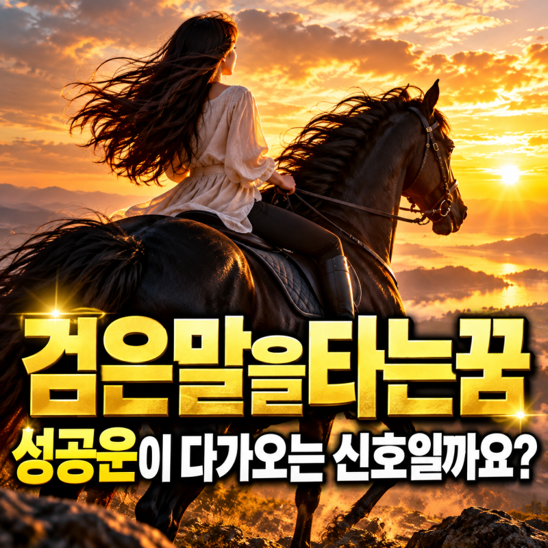 검은말을타는꿈 성공운이 다가오는 신호일까요?