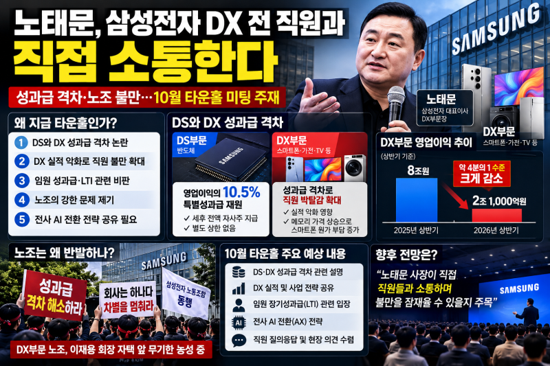노태문 왜 화제? 삼성전자 DX 전 직원과 직접 소통…성과급 격차 정면 돌파하나