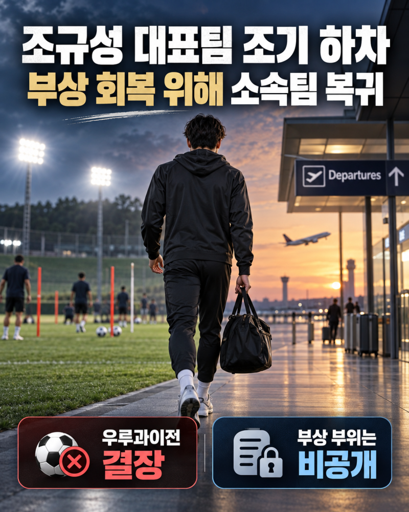 “우루과이전 못 뛴다”…조규성 대표팀 조기 하차, 대체 발탁은?