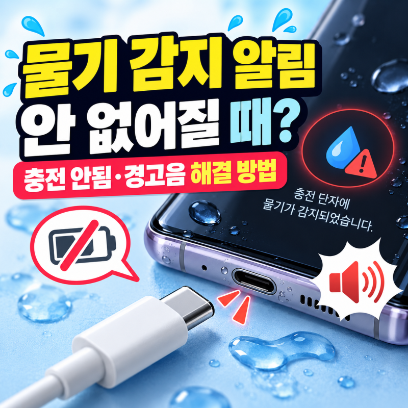 갤럭시 물기 감지 알림 안 없어질 때, 충전 안됨·경고음 해결 방법