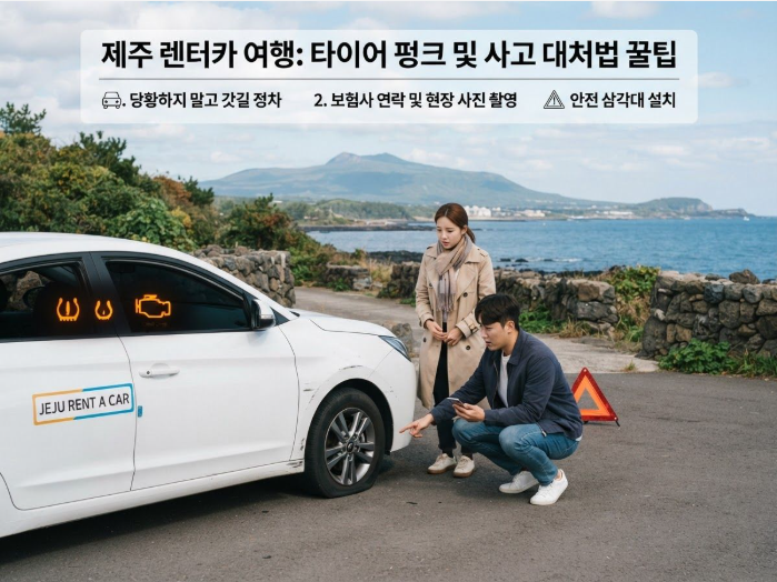 제주도 여행 중 렌터카 사고·고장 시 신속 대처법 및 타이어 펑크 해결하기