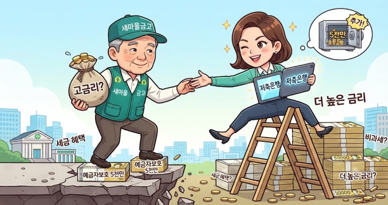 새마을금고 vs 저축은행 예금 비교 2026｜금리·세후이자·예금자보호
