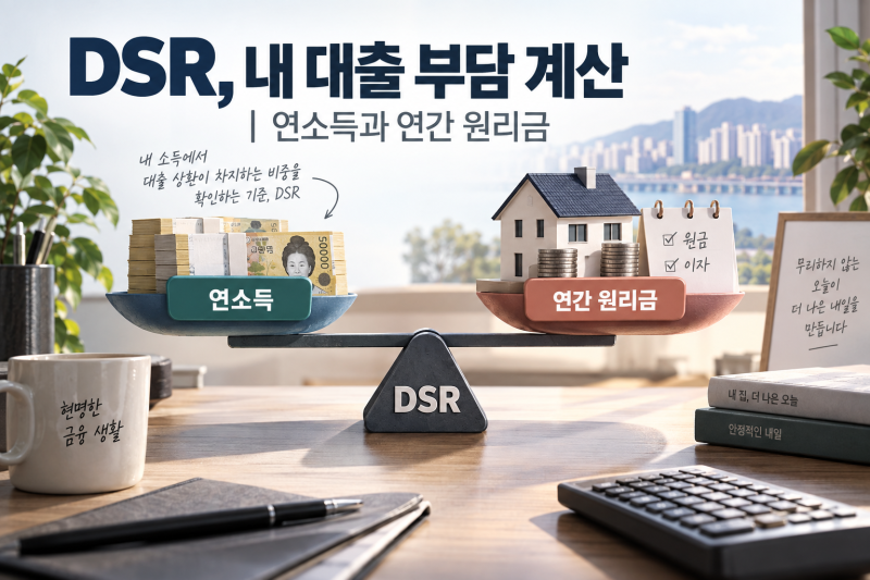 DSR 계산법, 연소득과 대출 원리금으로 상환 부담 확인하는 방법