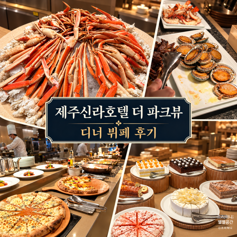 제주신라호텔 더 파크뷰 디너 대게부터 디저트까지