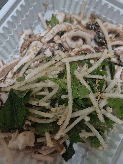 강릉 중앙시장 맛집 원조소문난무침회 오징어무침 대자 포장