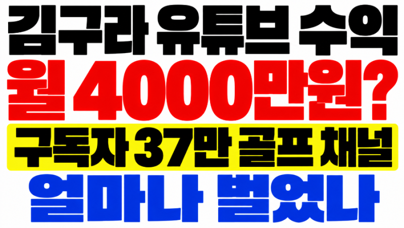 김구라 유튜브 수익 월 4000만원? 구독자 37만 골프 채널 얼마나 벌었나