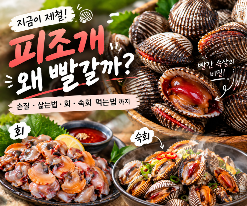 피조개 제철! 왜 빨갈까? 손질·삶는법부터 회·숙회 먹는법까지