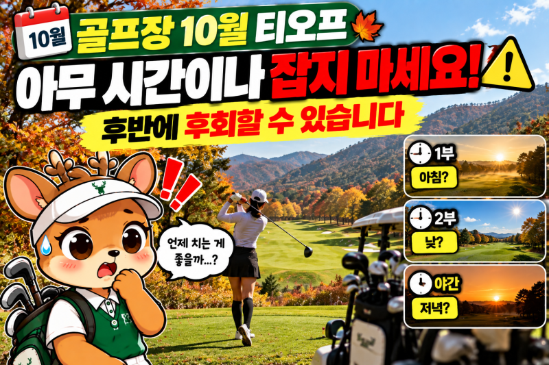 골프장 10월 티오프 아무 시간이나 잡지 마세요, 후반에 후회할 수 있습니다