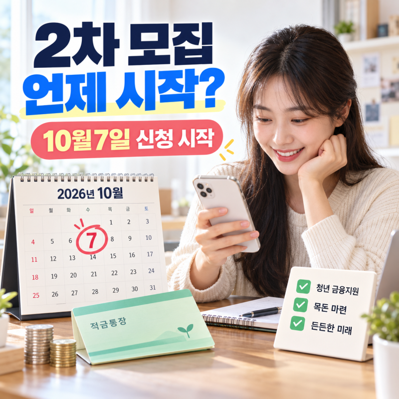 청년미래적금 2차 모집, 10월7일 신청기간·조건·갈아타기 총정리