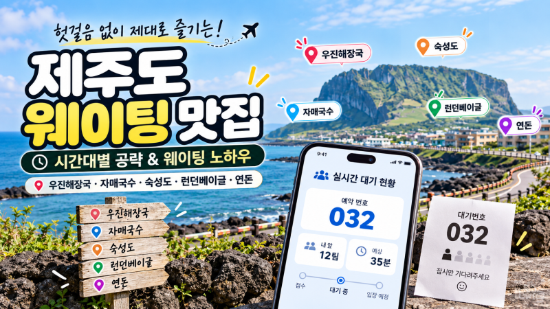 제주도 맛집 웨이팅 5곳 총정리｜우진해장국·자매국수·숙성도·런던베이글·연돈 시간대별 ....
