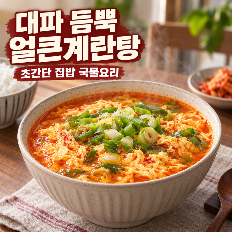 얼큰계란탕 만드는 법, 대파 듬뿍 초간단 국물요리