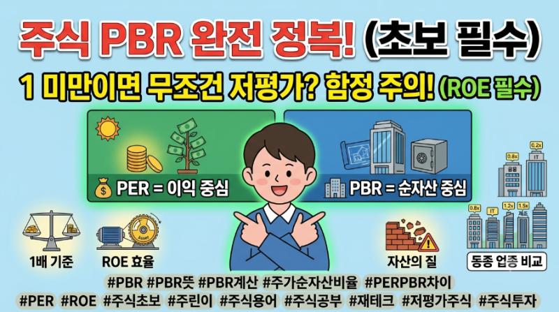 주식 PBR 뜻과 계산법, PBR 1 미만이면 저평가일까? PER·PBR 차이까지
