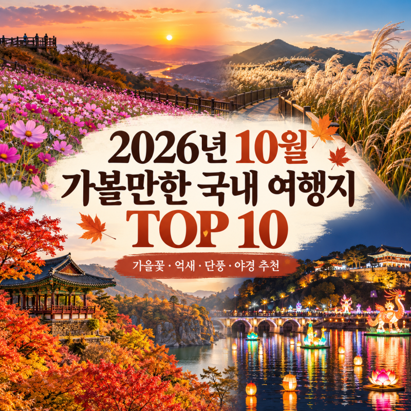 10월 가볼만한 국내 여행지 TOP 10｜가을꽃·억새·단풍·야경 추천