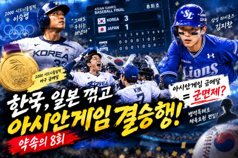 아시안게임 야구 금메달이면 군면제? 병역특례 기준 총정리, 합법적 병영브로커⚾(feat 올림....