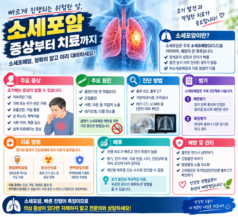 소세포암 증상부터 치료까지 총정리｜소세포폐암 꼭 알아야 할 정보