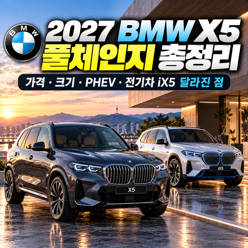 2027 BMW X5 풀체인지 총정리｜가격·크기·PHEV·전기차 iX5 달라진 점