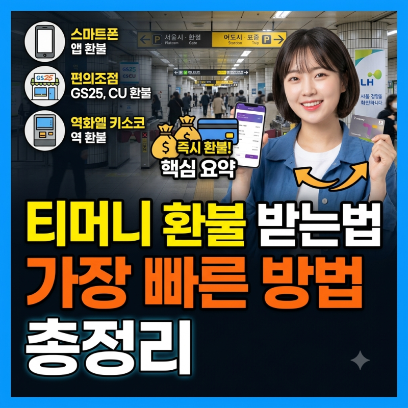 티머니 환불 받는법 가장 빠른 방법 총정리