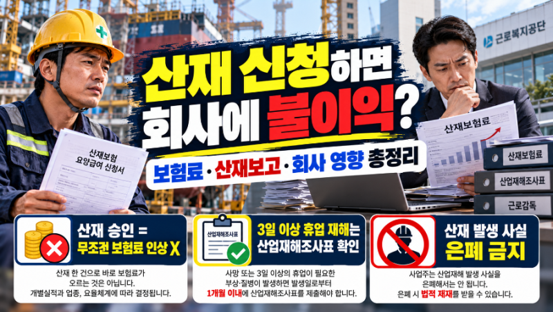 [산재보험 11편] 산재 신청하면 회사에 불이익 생길까? 산재보험료·노동부 조사·산재보고 ....