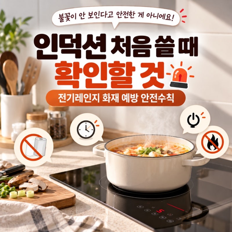 인덕션 처음 쓸 때 확인할 것｜전기레인지 화재 예방 안전수칙