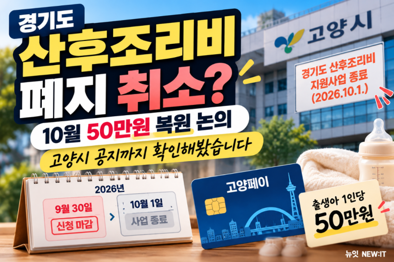 경기도 산후조리비 폐지 취소? 10월 50만원 복원 논의, 고양시 공지까지 확인해봤습니다