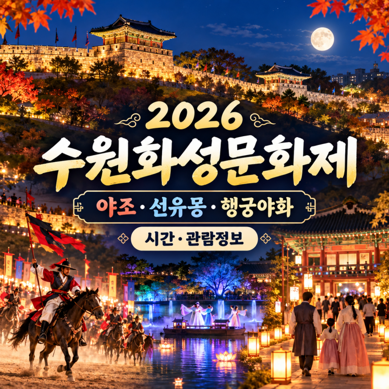2026 수원화성문화제 일정｜야조·선유몽·행궁야화 시간·관람정보 총정리