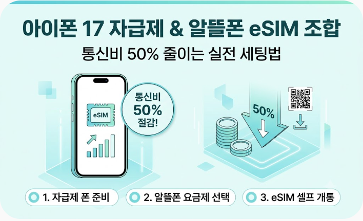 아이폰 17 자급제와 알뜰폰 eSIM 조합으로 통신비 50% 줄이는 실전 세팅법