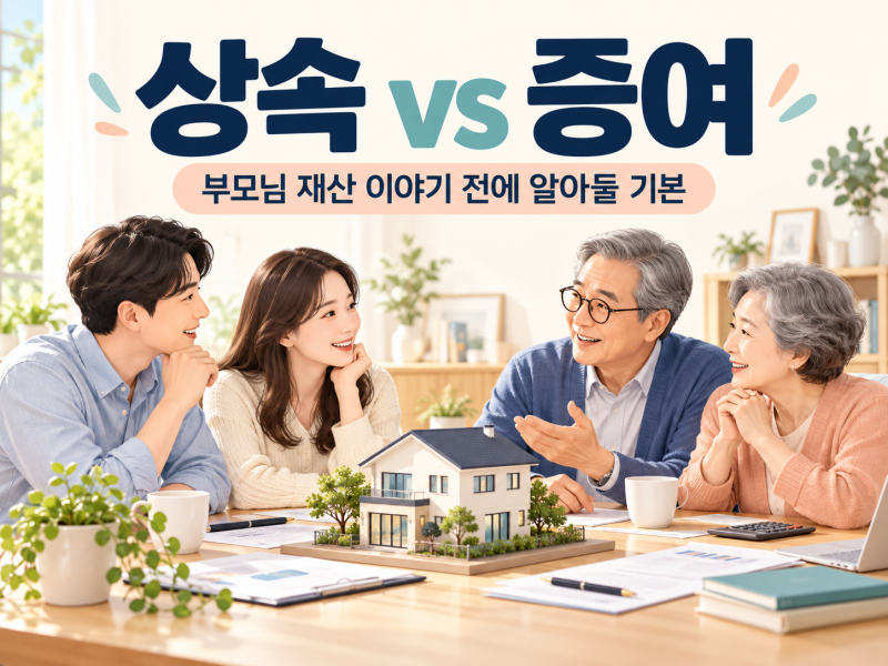 상속과 증여 차이, 부모님 집 물려받기 전에 알아둘 세금 기본