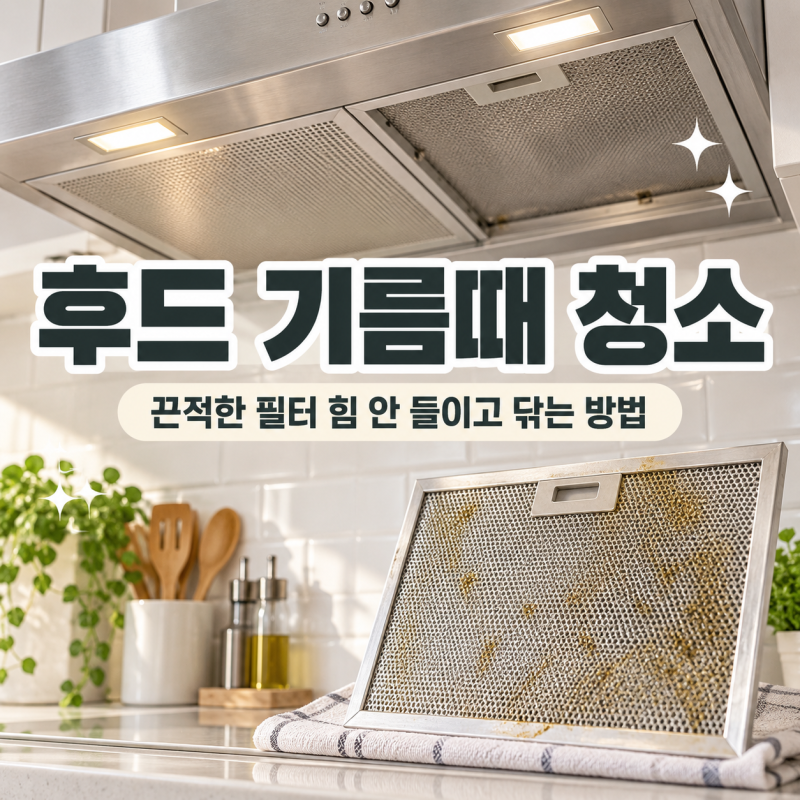 후드 기름때 청소, 끈적한 필터 힘 안 들이고 닦는 방법